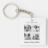 Moderne multi-foto gift elegant zwart wit ca sleutelhanger (voorkant)