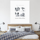 Moderne multi-foto gift elegant zwart wit canvas afdruk (Insitu (Slaapkamer))