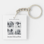 Moderne multi-foto gift elegant zwart wit sleutelhanger (Achterkant)