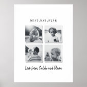 Moderne multi-foto gift elegant zwart wit voor poster (Voorkant)