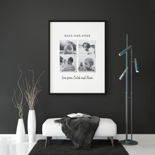 Moderne multi-foto gift elegant zwart wit voor poster