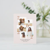 Moderne, multi-foto grafische geometrische terraco feestdagenkaart (Staand voorkant)