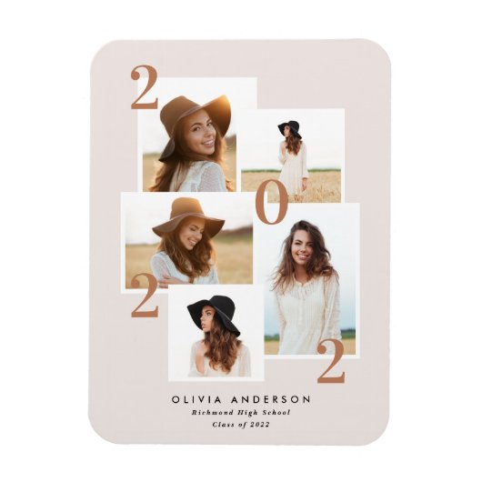 Moderne, multi-foto grafische geometrische terraco magneet (Verticaal)