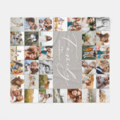 Moderne multi-foto grijs manuscriptfamilie elegant fleece deken (Voorkant (Horizontaal))