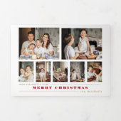 Moderne multi-foto kerstcollage drieluik wenskaart (Cover)