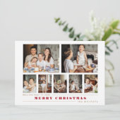 Moderne multi-foto kerstcollage feestdagenkaart (Staand voorkant)