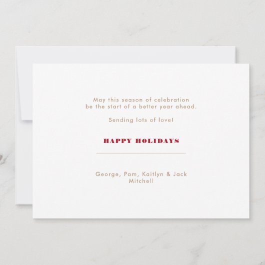 Moderne multi-foto kerstcollage feestdagenkaart (Achterkant)