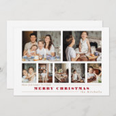 Moderne multi-foto kerstcollage feestdagenkaart (Voorkant / Achterkant)