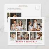 Moderne multi-foto kerstcollage feestdagenkaart (Voorkant / Achterkant)