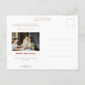 Moderne multi-foto kerstcollage feestdagenkaart (Achterkant)