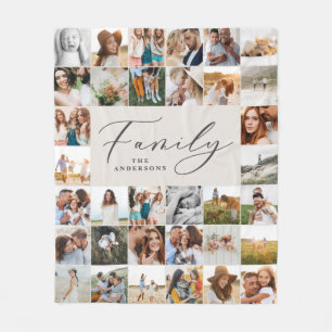 Moderne multi-foto natuurlijke manuscriptfamilie e fleece deken