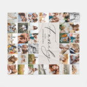 Moderne multi-foto natuurlijke manuscriptfamilie e fleece deken (Voorkant (Horizontaal))