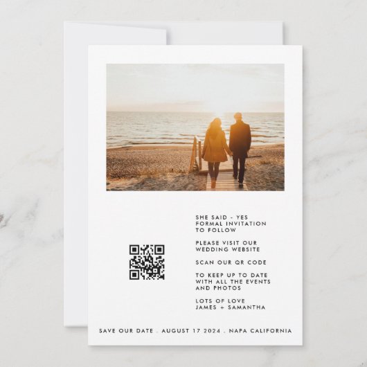  Moderne multi-foto Qr-code Save The Date (Achterkant)