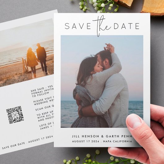  Moderne multi-foto Qr-code Save The Date