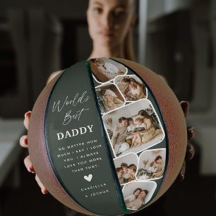 Moderne multi-foto raster beste vader van de werel basketbal