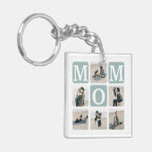 Moderne multi foto raster Cadeaubord Moeder Sleutelhanger (Voorkant Links)