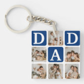 Moderne multi foto raster schattig papa cadeau sleutelhanger (Voorkant)