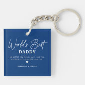 Moderne multi foto raster schattig papa cadeau sleutelhanger (Achterkant)