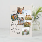 Moderne multi foto roest kerst nieuwjaar (Staand voorkant)