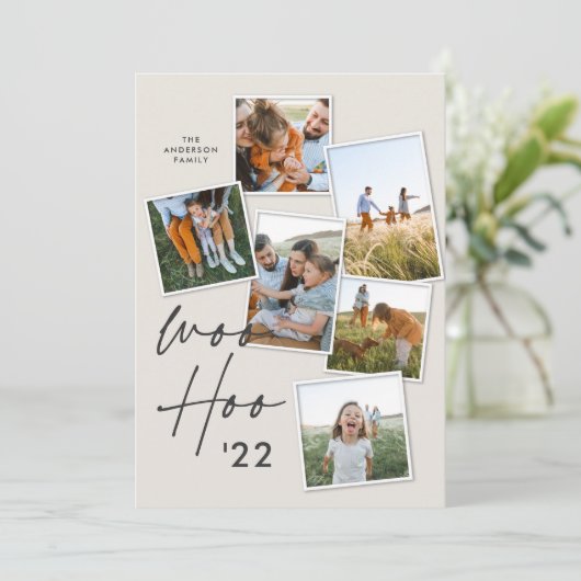 Moderne multi foto roest kerst nieuwjaar (Staand voorkant)