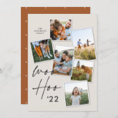 Moderne multi foto roest kerst nieuwjaar (Voorkant / Achterkant)