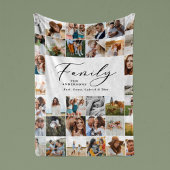 Moderne multi-foto zwarte manuscriptfamilie elegan sherpa deken