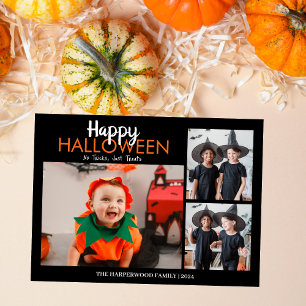 Moderne multi-fotocollage Gelukkig Halloween Feestdagenkaart
