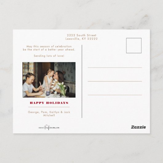 Moderne multi-fotocollage w/aangepaste tekst briefkaart (Achterkant)