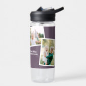 Moderne multi-fotofamilie paarse eenvoudige famili waterfles (Links)