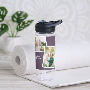 Moderne multi-fotofamilie paarse eenvoudige famili waterfles