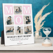 Moderne multi-fotoraster Cute MOM Gift Pink Fotoplaat (Zijkant)