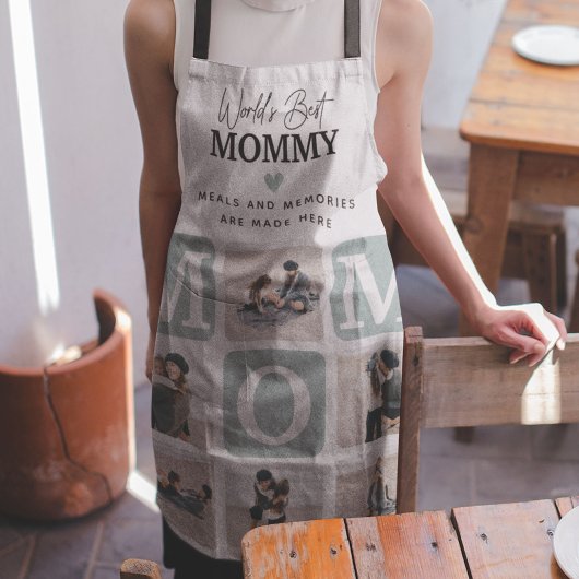 Moderne multi-fotorooster Cadeau voor lieve MOM Schort