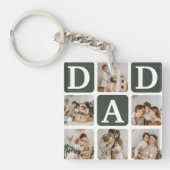 Moderne multi-fotorooster Cadeaubox voor papa Sleutelhanger (Voorkant)