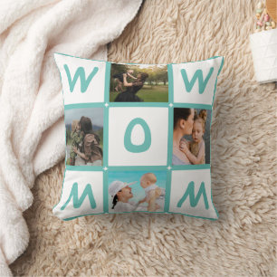 Moderne multi-fotorooster Cute WOW MOM cadeau Kussen