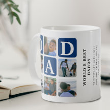 Moderne multi-fotorooster Mop met tekst 'Cute DAD'