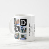 Moderne multi-fotorooster Mop met tekst 'Cute DAD' Koffiemok (Voorkant links)