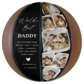 Moderne multi-fotorooster Werelds beste papa Basketbal (Verticaal)