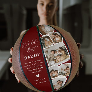 Moderne multi-fotorooster Werelds beste papa Basketbal