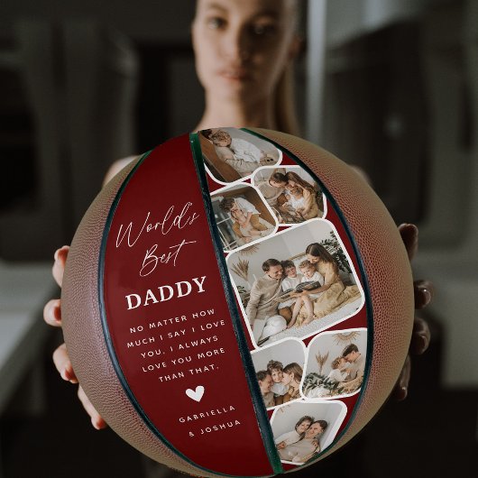 Moderne multi-fotorooster Werelds beste papa Basketbal