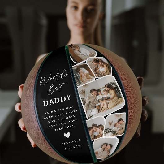 Moderne multi-fotorooster Werelds beste papa Basketbal