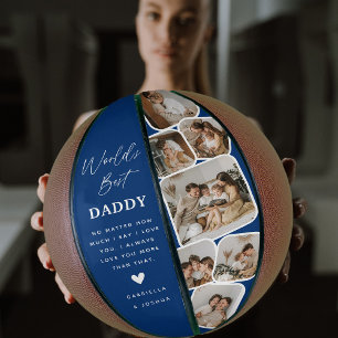 Moderne multi-fotorooster Werelds beste papa Basketbal