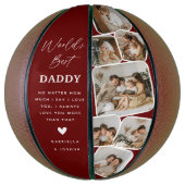 Moderne multi-fotorooster Werelds beste papa Basketbal (Verticaal)