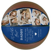 Moderne multi-fotorooster Werelds beste papa Basketbal (Voorkant)