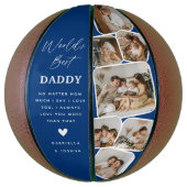 Moderne multi-fotorooster Werelds beste papa Basketbal (Verticaal)