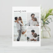 Moderne multi foto's opslaan de datum bruiloft kaart (Staand voorkant)