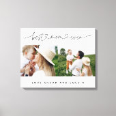 Moderne multi-fotoscripttypografie beste moeder canvas afdruk (Voorkant)