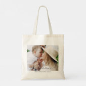 Moderne multi-fotoscripttypografie beste moeder tote bag (Achterkant)