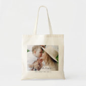 Moderne multi-fotoscripttypografie beste moeder tote bag (Voorkant)