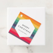 Moderne multi gekleurde geometrische vrolijke kers bedankjes labels (In situ)