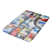 Moderne multi-kleur Abstracte retro-achtige Badmat (Gekanteld)